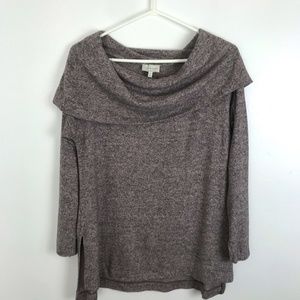 Lucky Brand Pink & Black Cowl Neck